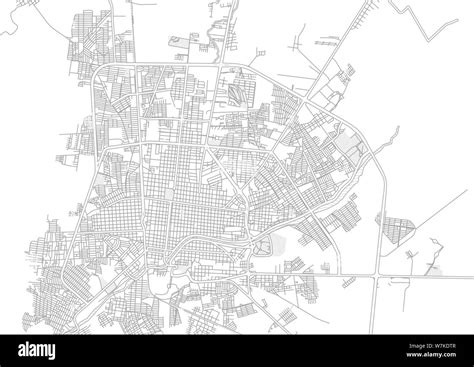 Ciudad Victoria, Tamaulipas, México, esbozó brillante mapa de vectores ...