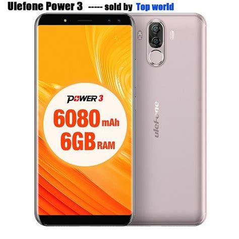 Ulefone Power 3 6 0 18 9 Plein écran 6080mAh Face ID 21MP Quatre