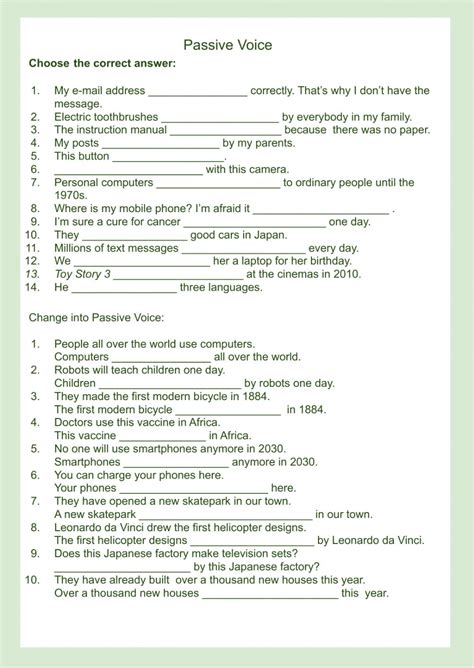 Passive Voice Online Exercise For A B Quizalize