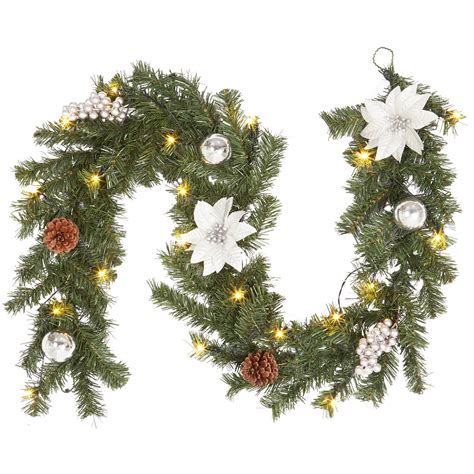 6 Ft Christmas Garland With Lights Pre Lit Christmas Garland With 20