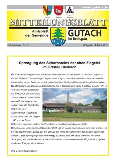 Mitteilungsblatt Gutach Bei Der Gemeinde Gutach Im Breisgau