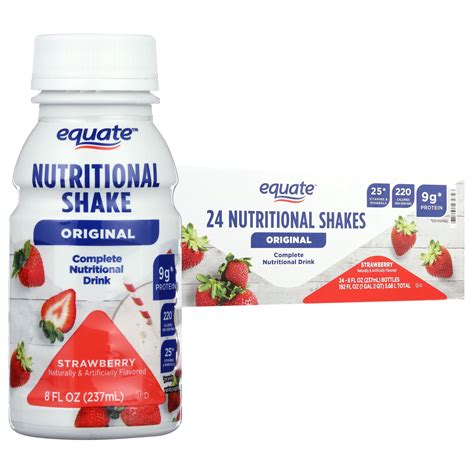 Equate Original Nutritional Shake Strawberry 8 Fl Oz 24 Count