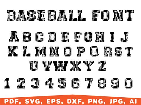 Fuente de béisbol svg Alfabeto de béisbol Letras de béisbol Etsy México