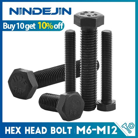 Nindejin Hex Head Bolts Grade Carbon Steel Hexagon Hex Head Screws