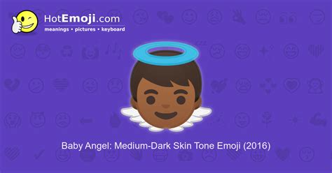 👼🏾 Baby Angel Emoji with Medium-Dark Skin Tone Meaning and Pictures