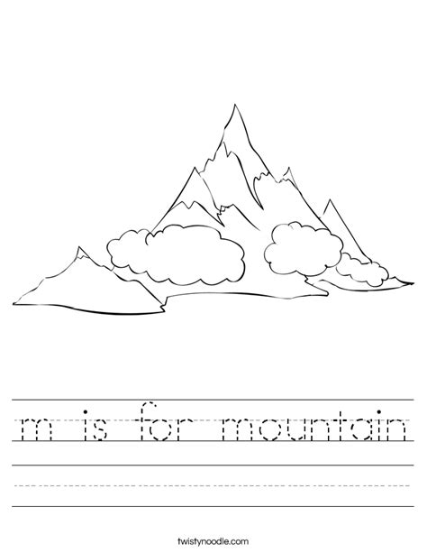 m is for mountain Worksheet - Twisty Noodle