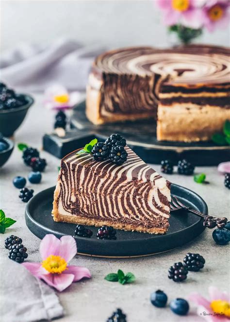 Vegan Zebra Cheesecake Chocolate Vanilla Cake Bianca Zapatka Recipes