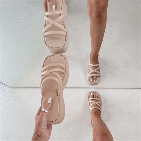 Amazing Lace Shoes Amazing Lace Strappy Platform Nude Slip Ons Poshmark