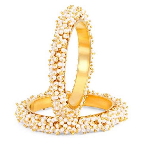 Brass Guza Golden Pearl Bangles Size Inch Dia At Rs Piece