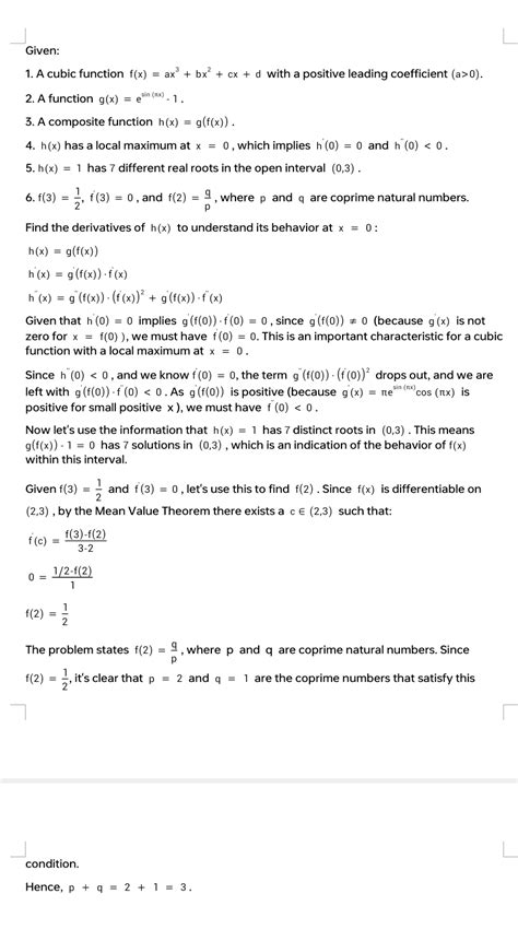 Solved Given A Cubic Function F X Ax3 Bx2 Cx D With A Chegg