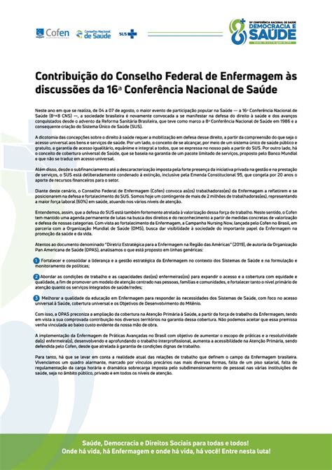 Democracia é Tema Central Da 16ª Conferência Nacional De Saúde