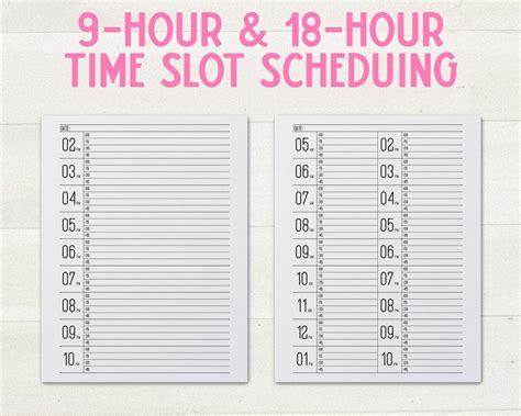 15 Minute Increment Log Schedule Example Calendar Printable