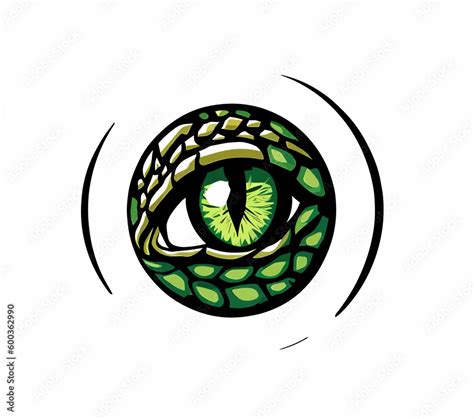 Dinosaur Eye Logo Reptile Snake Vector Art Stock Vector Adobe Stock