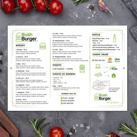 Karta Menu A Na St Dla Restauracji Sklep Druk Projekt Pl