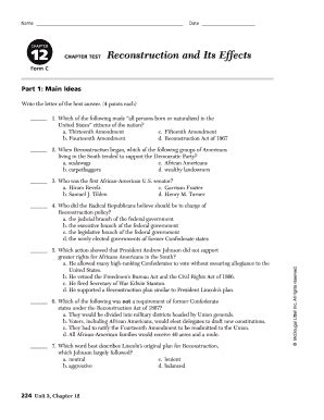 Chapter Test Form A Answers Fill Online Printable Fillable Blank