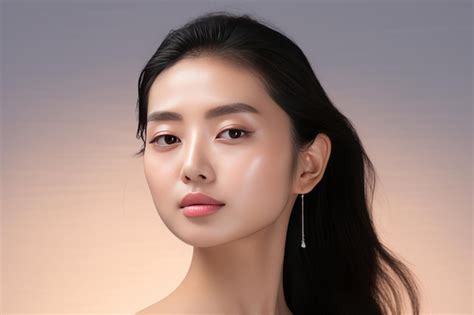 Premium AI Image Asian Beauty Portrait Health And Makeup Concept AI