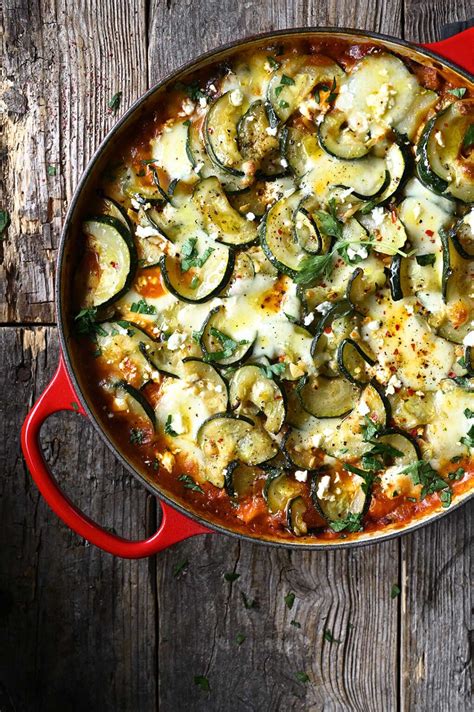 One Pan Zucchini And Eggplant Orzo Bake Serving Dumplings