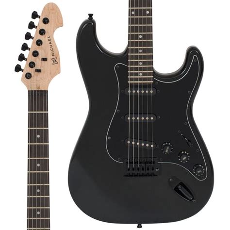 Guitarra Strato Michael Standard Gm217n Mbk Metal All Black Capa