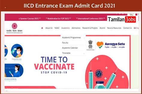 Iicd Entrance Exam Admit Card Released On Check Exam