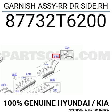 GARNISH ASSY RR DR SIDE RH 87732T6200 Hyundai KIA Parts PartSouq