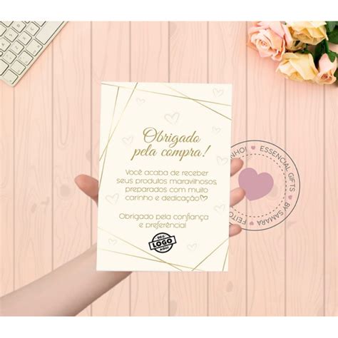 25 Cartões Nude Personalizado Cartão de Agradecimento Shopee Brasil