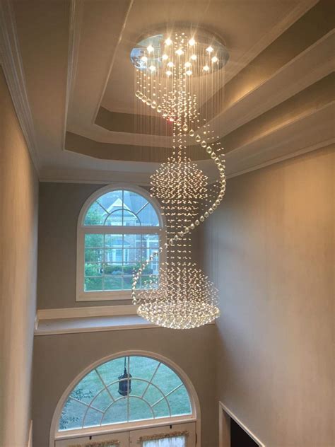 Moooni Modern Large Spiral Crystal Chandelier Lighting Luxury Rain Drop