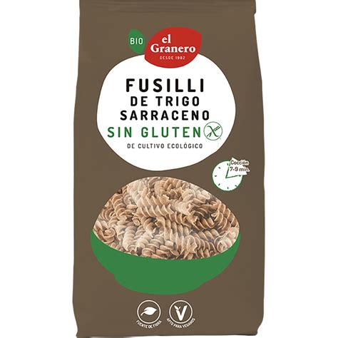 Bio fusilli de trigo sarraceno sin gluten y ecológico envase 500 g EL