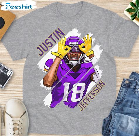 Justin Jefferson Griddy Shirt, Minnesota Football Short Sleeve Sweater