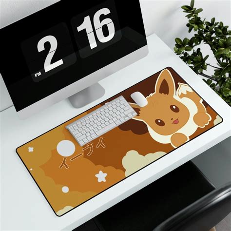 Eevee Mouse Pad Pokemon Desk Mat T For Men Women Gaming Etsy