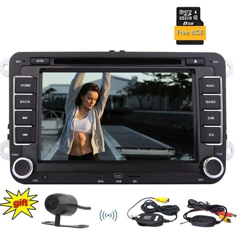 Double 2 Din Head Unit Wireless Rear Camera And Map Card Bluetooth