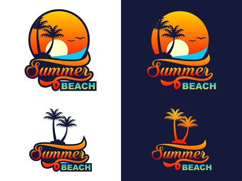 Set Of Summer Beach Badge Logo Design Graphic By Shikatso · Creative