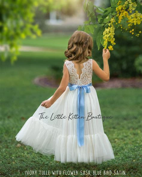 Tulle Flower Girl Dress Rustic Lace Flower Girl Dress Etsy