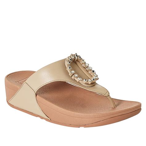 Fitflop Lulu Crystal Circlet Leather Toe Post Sandal Hsn