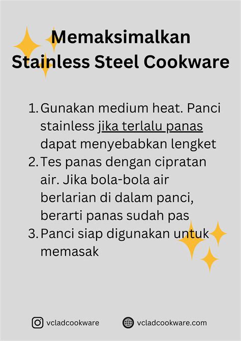 Cara Penggunaan Perawatan Seasoning Alat Masak Stainless Steel Vclad