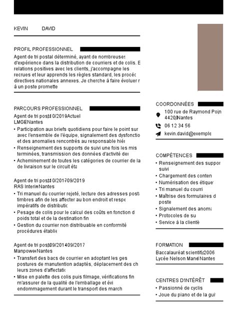 Agent De Tri Postal Exemple Et Mod Les De Cv Moncvparfait