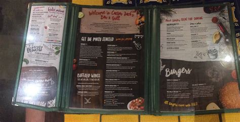 Menu At Cactus Jacks Pub And Bar Redcliffe