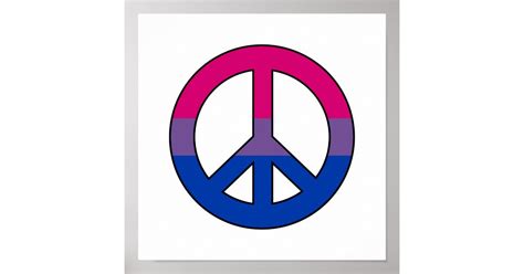 Bisexuality Flag Peace Sign Poster Zazzle