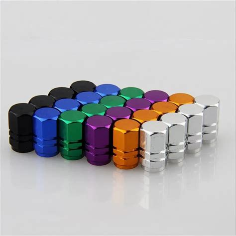 Pcs Set Car Styling Metal Hexagon Color Tire Valve Caps Stems Cap