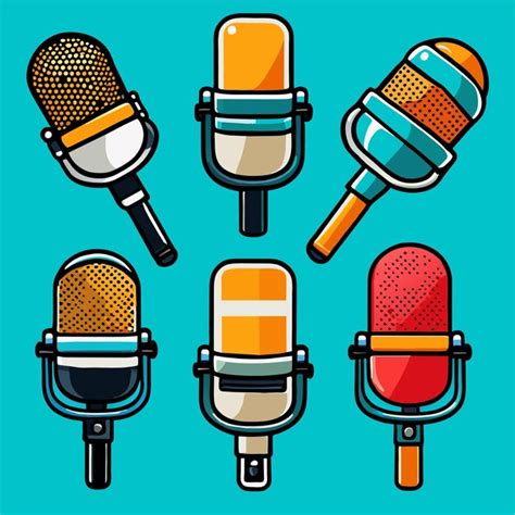 Premium Vector Professional Microphones Set Vector Illustration Or