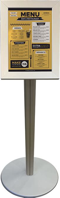 Menu Display Stand Snapper Display Systems