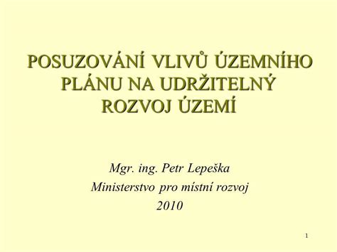 Posuzov N Vliv Zemn Ho Pl Nu Na Udr Iteln Rozvoj Zem Ppt St Hnout