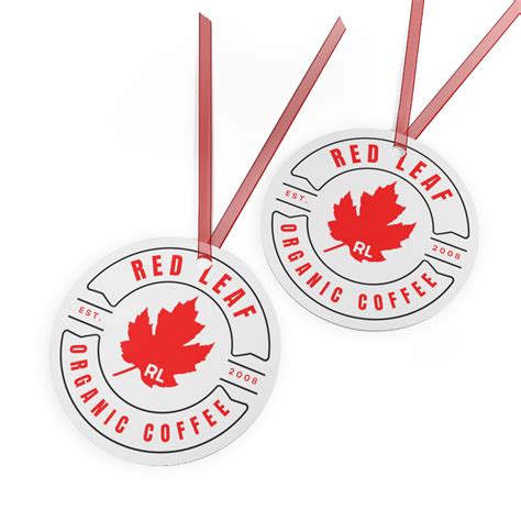 Red Leaf 2008 Metal Ornaments | Red Leaf Organic Coffee