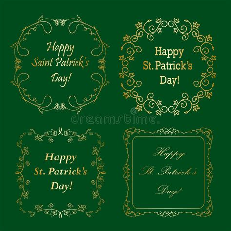 St Patrick S Day Frames Stock Vector Illustration Of Shiny 18344375