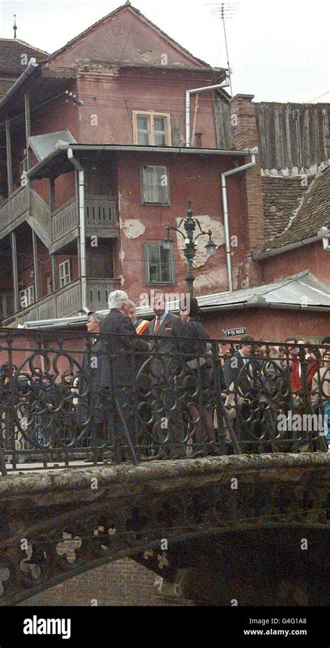 Britain S Prince Of Wales Stands On The Bridge Of Lies During A Visit