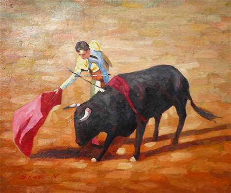 Matador And Bull Oil Painting At Paintingvalley Explore