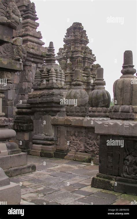 Details Of Stone Sculptures At Famous Prambanan Hindu Temple