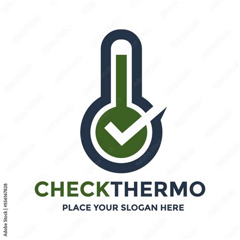 Thermometer checklist vector logo template. This design use medical ...