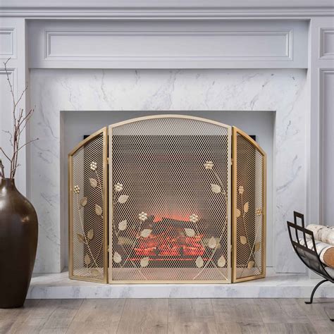 Gold Single Panel Fireplace Screen Fireplace Guide By Linda