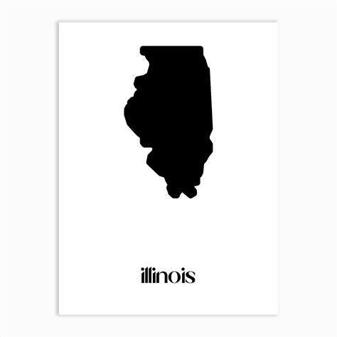 Illinois Silhouette Art Print By Olivia Arts Fy