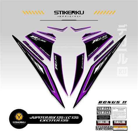 STICKER EXCITER 135 EDISI SIMPLE 1 DASAR HITAM JUPITER MX135 NEW